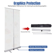 TheLAShop 32" x 79" Economy Telescopic Rollup Retractable Banner Stand Image