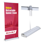 TheLAShop 33" x 79" Aluminum Retractable Banner Stand w/ Bag 5ct. Image