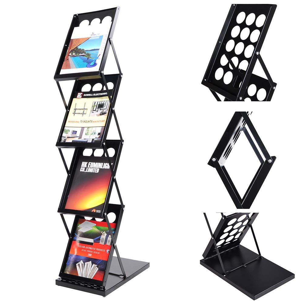 TheLAShop 4 Pocket Folding Literature Rack Brochure Stand Display Hold