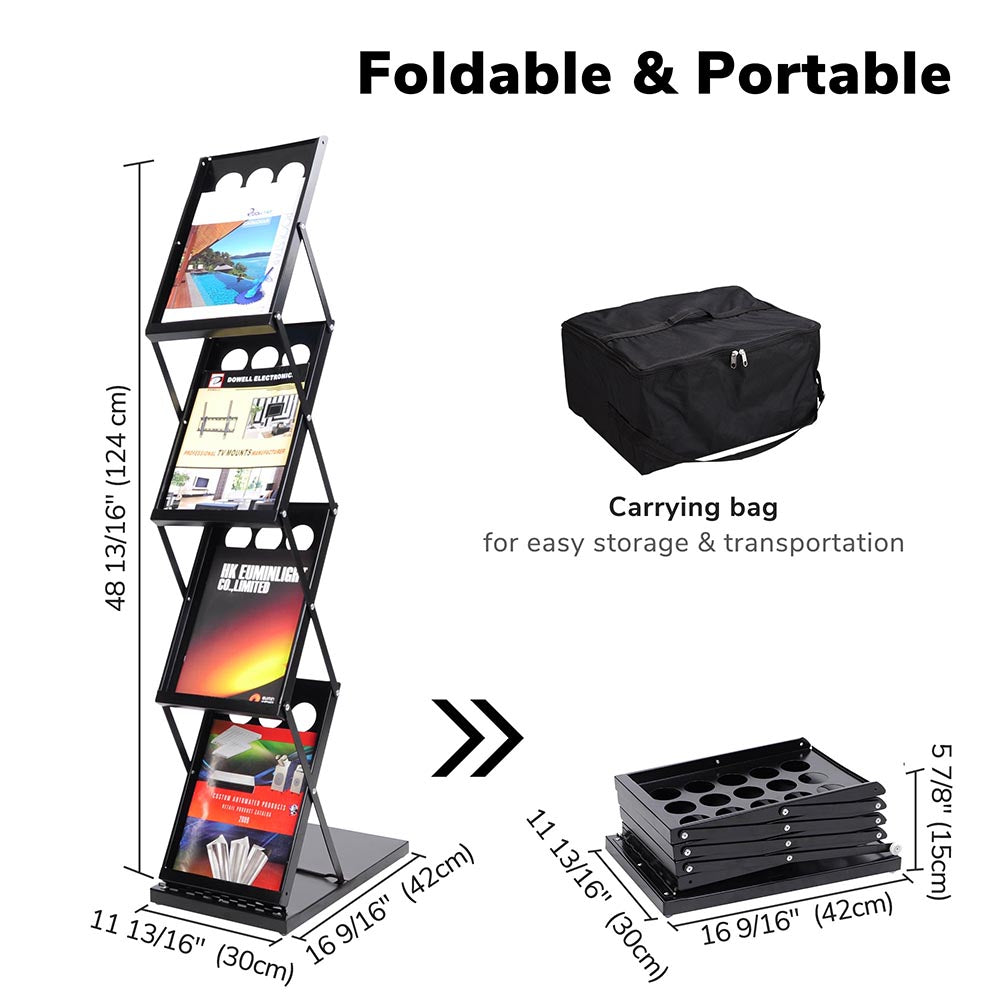 TheLAShop 4 Pocket Folding Literature Rack Brochure Stand