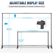 TheLAShop 8x10' Telescopic Step & Repeat Logo Wall Backdrop Stand