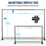 TheLAShop 10'Wx8'H Jumbo Banner Stand Telescopic Step & Repeat Logo Wall Backdrop