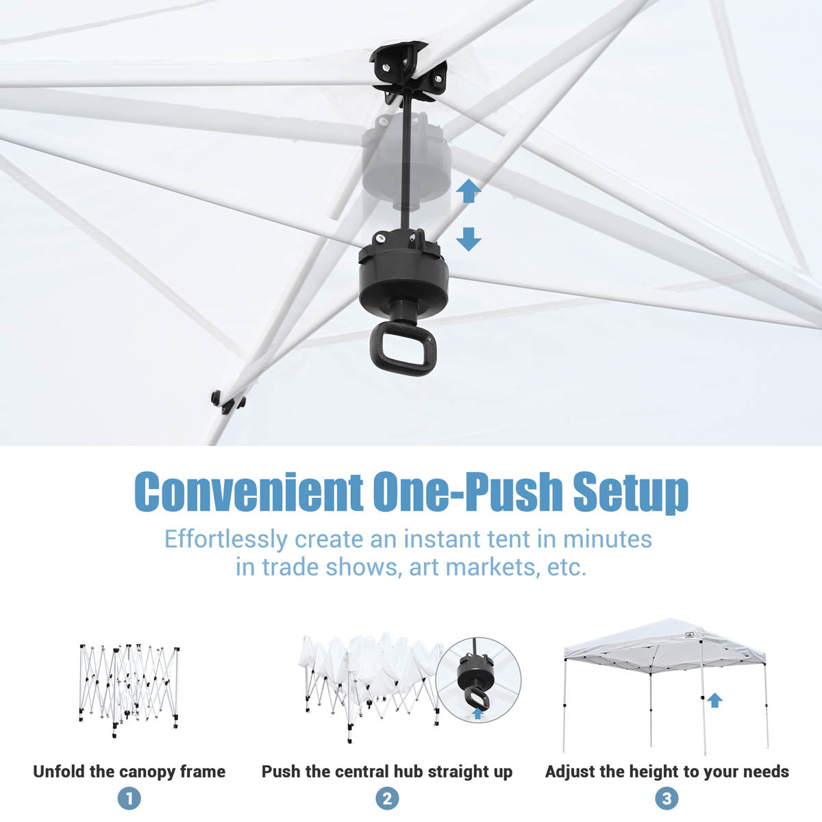 rolling tent TheLAShop 10x10 Pop Up Canopy Art Fair Booth w Rolling Bag, Optional Sidewalls