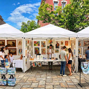 TheLAShop 10x10 Pop Up Canopy Art Fair Booth w Rolling Bag, Optional Sidewalls Image