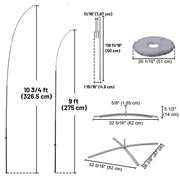 TheLAShop 10ct. Feather Flag Pole - Choose Height, Spike & Base Image