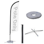 TheLAShop 10ct. Feather Flag Pole - Choose Height, Spike & Base, 8.2ft Pole+Base Image