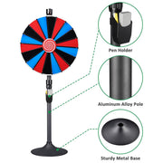 WinSpin 24" Spinning Prize Wheel with Stand Custom Slots