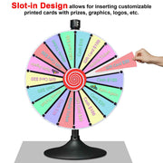 TheLAShop 24" Spinning Prize Wheel with Stand Custom Slots