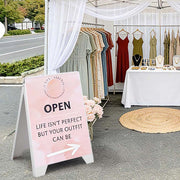 TheLAShop Sandwich Board Sidewalk A Frame Signboard PVC Poster Stand Image