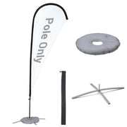 TheLAShop 10ct. Teardrop Flag Pole - Choose Height, Spike & Base, 8.8ft Pole+Base Image