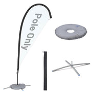 TheLAShop 10ct. Teardrop Flag Pole - Choose Height, Spike & Base, 7.2ft Pole+Base Image