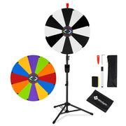 TheLAShop 24" Dry Erase Prize Wheel Height Adjustable, 12 Custom Slots, Black & White Image