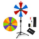 TheLAShop 24" Dry Erase Prize Wheel Height Adjustable, 12 Custom Slots, Blue & Red & White Image