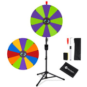 TheLAShop 24" Dry Erase Prize Wheel Height Adjustable, 12 Custom Slots, Purple & Green Image
