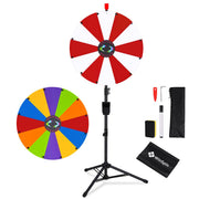 TheLAShop 24" Dry Erase Prize Wheel Height Adjustable, 12 Custom Slots, Red & White Image