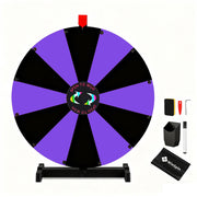 TheLAShop 24" Dry Erase Prize Wheel with 12 Customizable Segments, Black & Purple Image