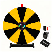 TheLAShop 24" Dry Erase Prize Wheel with 12 Customizable Segments, Black & Yellow Image
