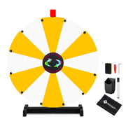 TheLAShop 24" Dry Erase Prize Wheel with 12 Customizable Segments, Yellow & White Image