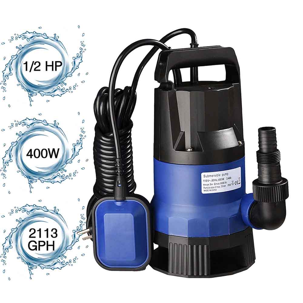 MEDAS 1/2HP 400W 2905GPH 3 In 1 Electric Submersible Pump With Float Switch Dirty/Clean Water Pump For Ponds, Pools And Drain MEDAS 1/2HP 400W 2905GPH 3 In 1 Electric Submersible Pump With Float Switch Dirty/Clean Water Pump For Ponds, Pools And Drain
