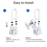 TheLAShop Adjustable Shower Grab Bars Bathtub Rail 440lbs Support Image