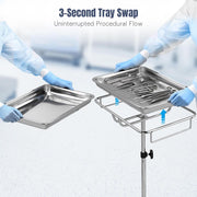 TheLAShop Mayo Instrument Stand with Removable Tray 5 Casters Image