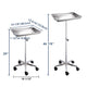 TheLAShop Mayo Instrument Stand with Removable Tray 5 Casters