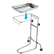 TheLAShop Mayo Instrument Stand with Removable Tray Double Post Image