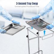 TheLAShop Mayo Instrument Stand with Removable Tray Double Post Image