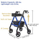 TheLAShop Rollator Aluminum Walker with Seat Back Support 450lbs 8" Casters Image