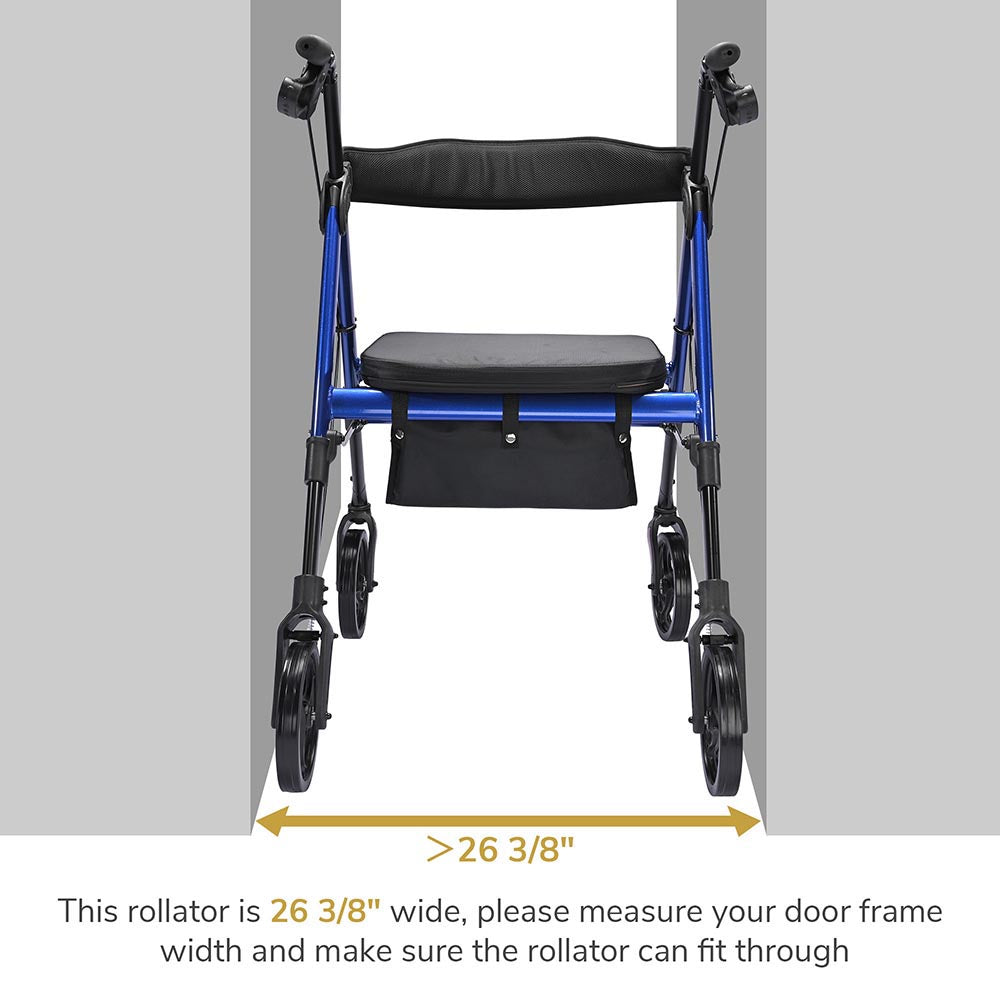 ローラー台 ホワイト/ブラック TheLAShop Rollator Aluminum Walker with Seat Back Support