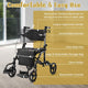 TheLAShop One-Hand Fold Rollator Walker with Footrest Seat Back&Armrest