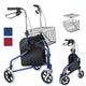 TheLAShop 3-Wheel Folding Walker Rollator w/ Brakes Basket & Pouch Image