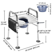 TheLAShop Toilet Aid - 3 in 1 Bedside Commode Over the Toilet Chair Image