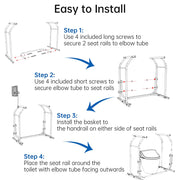 TheLAShop Toilet Safety Rail Stand Alone w/ Rack 375lbs Support Image