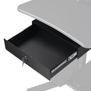 TheLAShop Rolling Laptop Computer Cart Locking Drawer 12"W x 16"D x 3"H Image