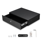 TheLAShop Rolling Laptop Computer Cart Locking Drawer 12"W x 16"D x 3"H, Black Image