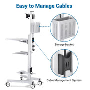 TheLAShop NexusX Rolling PC Cart with Drawer Image