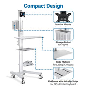 TheLAShop PC Mobile Cart Rolling Computer Workstation Stand Image