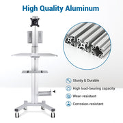 TheLAShop PC Mobile Cart Rolling Computer Workstation Stand