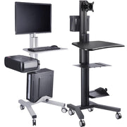 TheLAShop PC Mobile Cart Rolling Computer Workstation Stand
