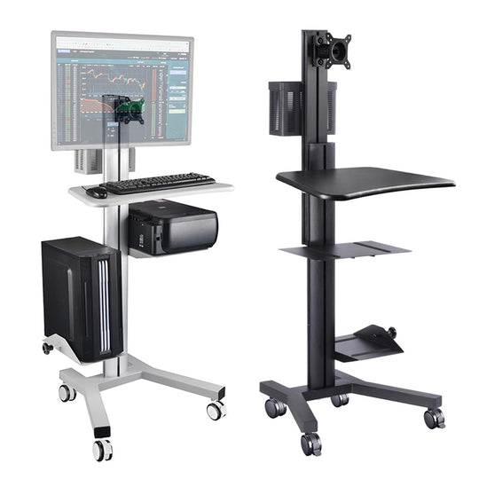 TheLAShop PC Mobile Cart Rolling Computer Workstation Stand