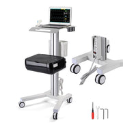 TheLAShop Rolling Laptop Cart Data Center Crash Cart with Power Strip, Silver Image