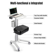 TheLAShop Rolling Laptop Cart Data Center Crash Cart with Power Strip Image