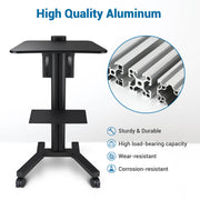 TheLAShop NexusX Standing Laptop Workstation Cart with Printer Shelf Image