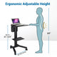 TheLAShop NexusX Standing Laptop Workstation Cart with Printer Shelf Image