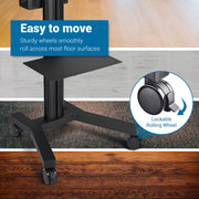 TheLAShop NexusX Standing Laptop Workstation Cart with Printer Shelf Image