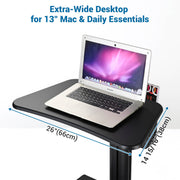 TheLAShop NexusX Standing Laptop Workstation Cart with Printer Shelf Image