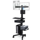 TheLAShop NexusX Dual-Screen Rolling PC Cart with Drawer, Black Image