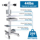 TheLAShop NexusX Dual-Screen Rolling PC Cart with Drawer Image