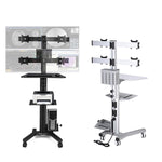 TheLAShop NexusX Quad Monitor Rolling PC Cart Workstation - 10-21" AV Mount Image